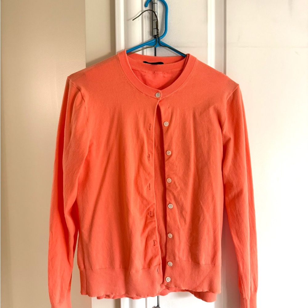 J. Crew Coral Cardigan and Matching Top